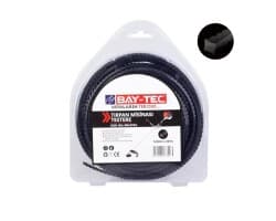 Testere Tırpan Misinası 4.0 mm x 32 m - Testere kesitli tırpan misinası, 4.0 mm kalınlık ve 32 metre uzunluk. Testere dişli yapı, ağaç ve çalı kesimi için; çalı, ince çalılık, küçük dallar, fundalık temizliği işlerinde tercih edilir. Misina yüzeyindeki testere dişli yapı ağaç dalı ve çalıyı keser — neredeyse mini ağaç testeresi etkisi sunar.