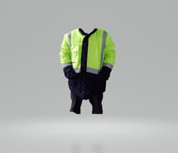 Reflektörlü Su Geçirmez Parka Kışlık Mont Sarı-Lacivert M 3