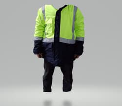 Reflektörlü Su Geçirmez Parka Kışlık Mont Sarı-Lacivert XL 4