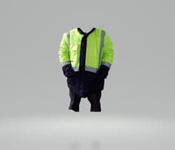 Reflektörlü Su Geçirmez Parka Kışlık Mont Sarı-Lacivert XXL 3