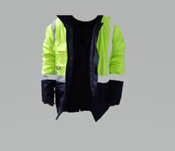 Reflektörlü Su Geçirmez Parka Kışlık Mont Sarı-Lacivert L 2