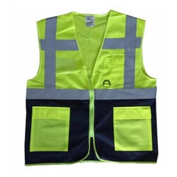 Emniyet İkaz Yeleği Cepli Yönetici Tipi CE Belgeli Sarı Lacivert XL 1