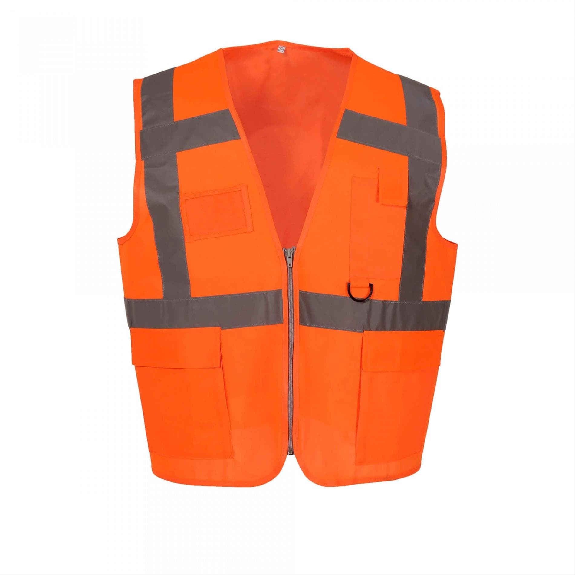 Emniyet İkaz Yeleği Cepli Mühendis Tipi CE Belgeli Turuncu L 1
