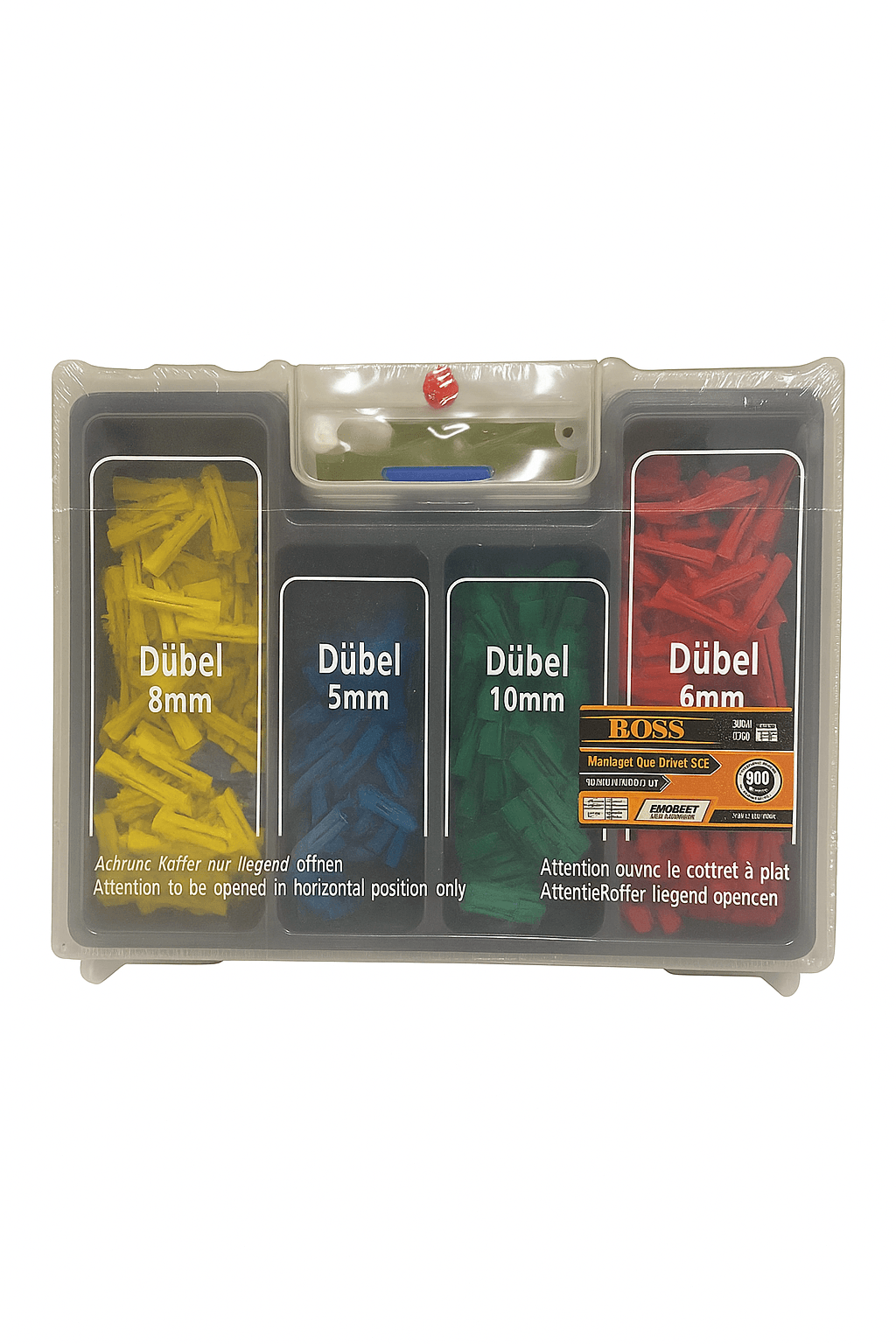 BOSS 5-6-8-10 mm Matkap Ucu Plastik Dübel Seti – 4 Farklı Boy (Pratik Montaj İçin)- 300 ADET 1