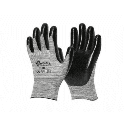 Kırçıl Naylon İşçi Eldiveni Nitril Kaplı Örme Siyah Gri No:10 1