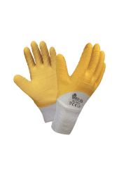 Sarı Dalgalı İşçi Eldiveni Kokusuz 9 Numara 3/4 1