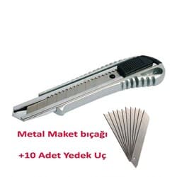 Metal Maket Bıçağı ve Yedeği 10 Adet Bks Tools 2