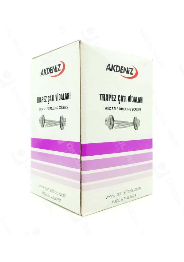 Trapez Çatı Vidası 6,3X50 mm 200 Adet 6 mm DK 2
