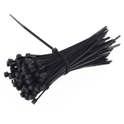 Kablo Bağı Cırt Kelepçe Plastik Siyah 3,6X200 mm 100 Adet - 1