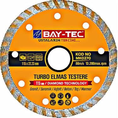 Turbo Elmas Testere 115 x 22-23mm - 1